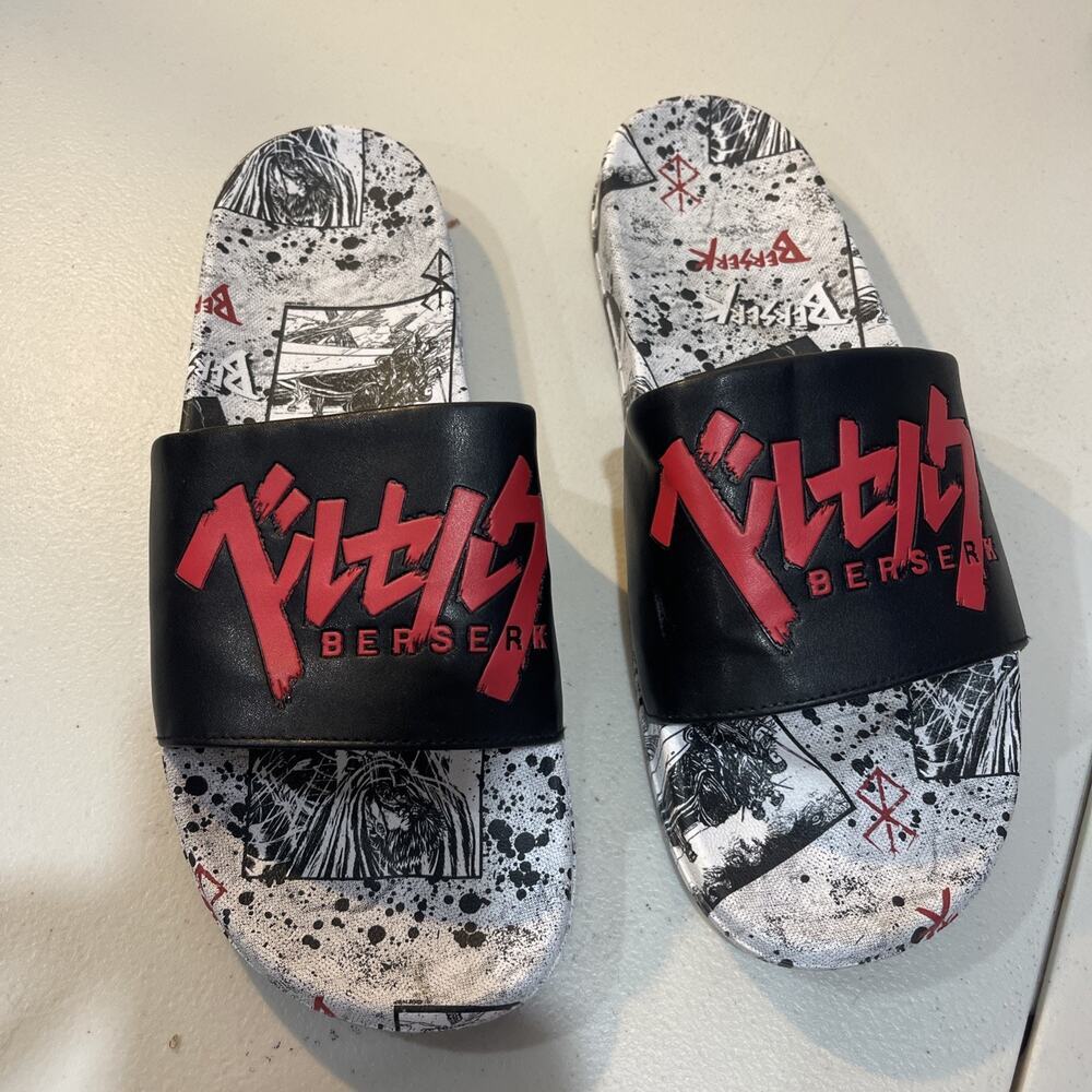 Berserk Manga Soccer Slides Flip Flop Adult Sandals Atsuko Japan Gamer Men Sz 9